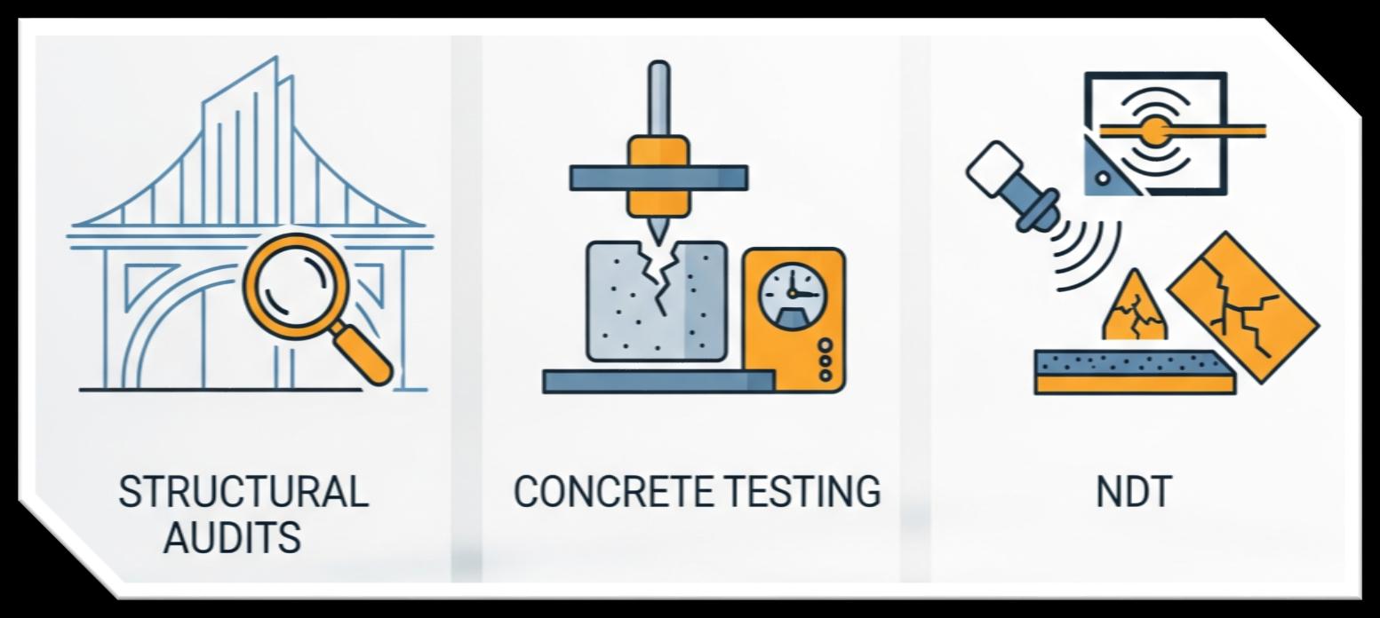 Structural audits, concrete testing, and NDT